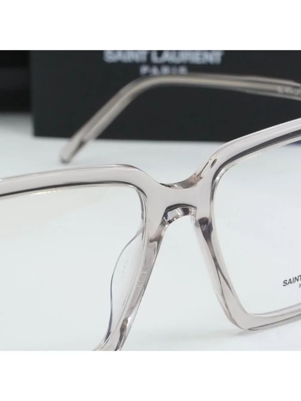 Saint Laurent SL474OPT 003 Square Eyeglasses 56mm – Transparent Nude